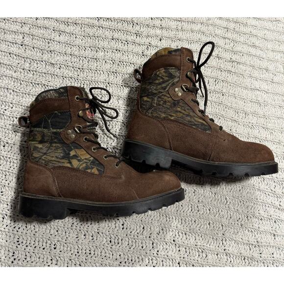 Brahma Hunter Boots Hiking Winter Leather Men's Size 7 Camo Brown Thinsulate - Picture 1 of 9